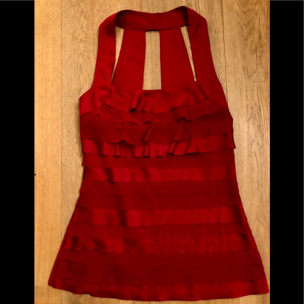 White House Black Market ❤️ Red Ruffle tank